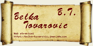 Belka Tovarović vizit kartica